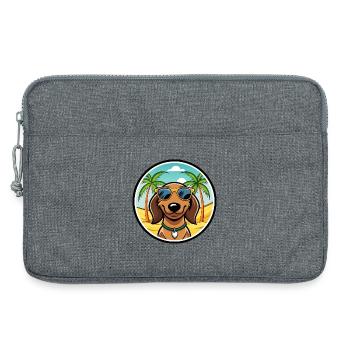 Westfälischer Dachsbracke Hunderasse Cartoon Beach - Laptoptasche 13" - Grau meliert - Vorne