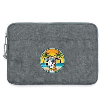 Whippet Hund Rasse Cartoon Sonnenbrille Strand - Laptoptasche 13" - Grau meliert - Vorne