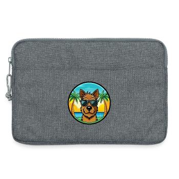 Welsh Terrier Hunderasse Cartoon Sonnenbrille Strand - Laptoptasche 13" - Grau meliert - Vorne