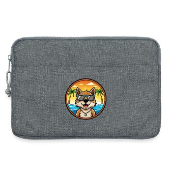 Volpino Italiano Chien Race Dessin Animé Lunettes De Soleil Plage - Sacoche pour ordinateur portable 13 pouces - gris chiné - Devant