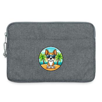 Toy Fox Terrier Chien Race Dessin Animé Lunettes De Soleil Plage - Sacoche pour ordinateur portable 13 pouces - gris chiné - Devant