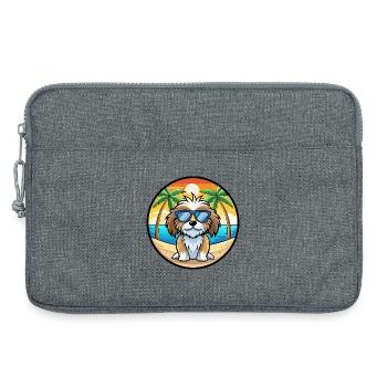 Tibetische Kyi Apso Hunderasse Cartoon Sonnenbrille Strand - Laptoptasche 13" - Grau meliert - Vorne