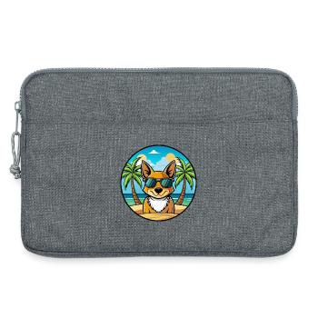St Miguel Boeud Chien Race Dessin Animé Lunettes De Soleil Plage - Sacoche pour ordinateur portable 13 pouces - gris chiné - Devant