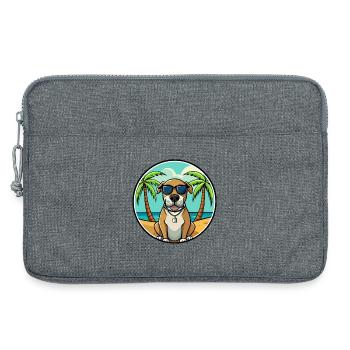 Spanische Dogge Hund Rasse Cartoon Sonnenbrille Strand - Laptoptasche 13" - Grau meliert - Vorne