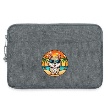 Schwedische Lapphund Hunderasse Cartoon Sonnenbrille Strand - Laptoptasche 13" - Grau meliert - Vorne