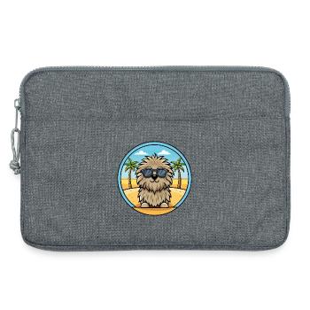 Puli Chien Race Dessin Animé Lunettes De Soleil Plage - Sacoche pour ordinateur portable 13 pouces - gris chiné - Devant