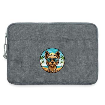 Silky Terrier Hund Rasse Cartoon Sonnenbrille Strand - Laptoptasche 13" - Grau meliert - Vorne