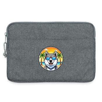 Lunettes de soleil Seppala Siberian Sleddog Breed Cartoon - Sacoche pour ordinateur portable 13 pouces - gris chiné - Devant