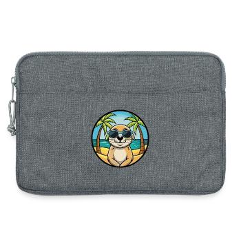 Seskar phoque chien race dessin animé lunettes de soleil plage - Sacoche pour ordinateur portable 13 pouces - gris chiné - Devant