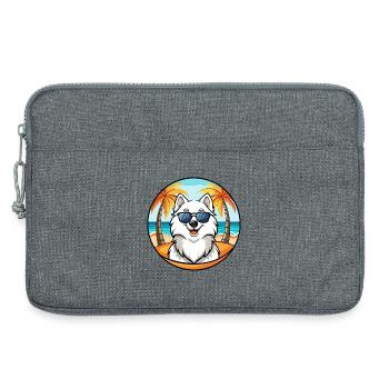 Samojede Hunderasse Cartoon Sonnenbrille Strand - Laptoptasche 13" - Grau meliert - Vorne
