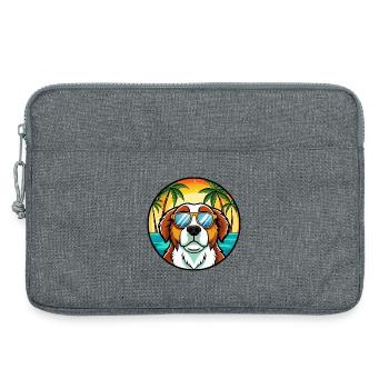 Bernhardiner Hunderasse Cartoon Sonnenbrille Strand - Laptoptasche 13" - Grau meliert - Vorne