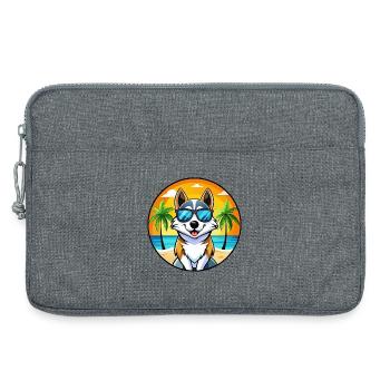 Russo Europäische Laika Hunderasse Cartoon Sonnenbrille - Laptoptasche 13" - Grau meliert - Vorne