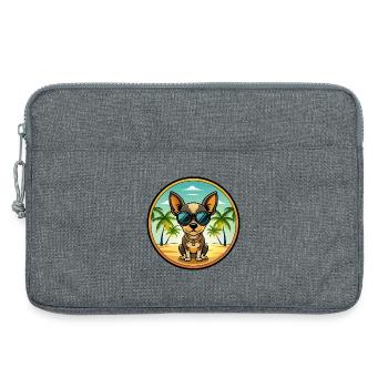 Lunettes de soleil de dessin animé Russian Toy Terrier Dog Breed - Sacoche pour ordinateur portable 13 pouces - gris chiné - Devant