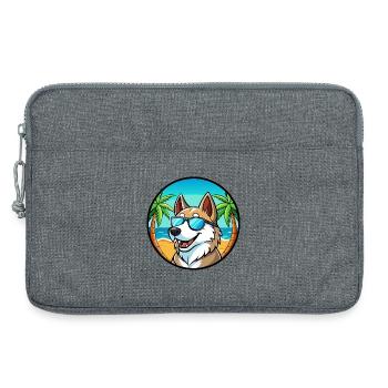 Russisch Europäischer Laika Hund Rasse Cartoon Strand - Laptoptasche 13" - Grau meliert - Vorne