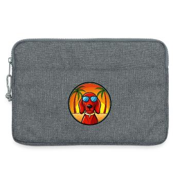 Redbone Coonhound Hunderasse Cartoon Sonnenbrille Strand - Laptoptasche 13" - Grau meliert - Vorne