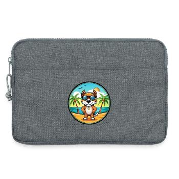 Pointer Hund Rasse Cartoon Sonnenbrille Strand - Laptoptasche 13" - Grau meliert - Vorne