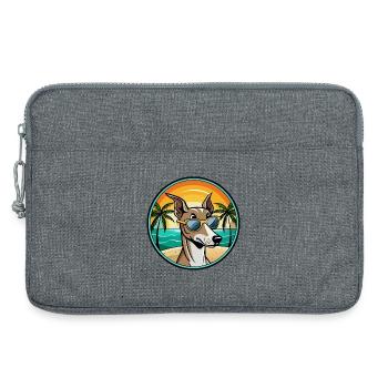 Lévrier polonais race chien dessin animé lunettes de soleil plage - Sacoche pour ordinateur portable 13 pouces - gris chiné - Devant