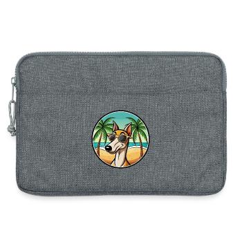Alter kroatischer Windhund Hunderasse Cartoon Strand - Laptoptasche 13" - Grau meliert - Vorne