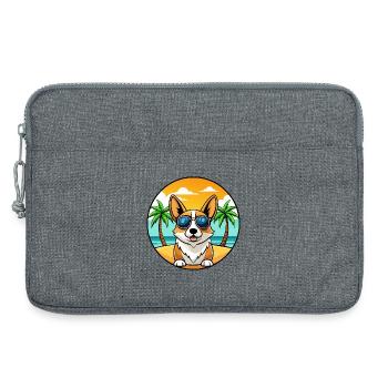 Pembroke Welsh Corgi Hunderasse Cartoon Sonnenbrille - Laptoptasche 13" - Grau meliert - Vorne