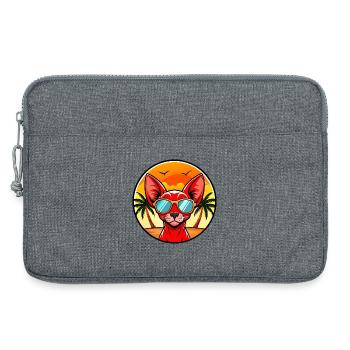 Rote Devon Rex Katzenrasse Cartoon Sonnenbrille Strand - Laptoptasche 13" - Grau meliert - Vorne
