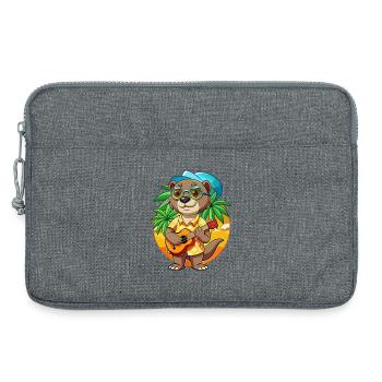 Drôle Otter Cartoon Summer Beach Lunettes de soleil Guitare - Sacoche pour ordinateur portable 13 pouces - gris chiné - Devant