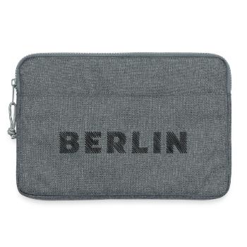 Berlin Deutsche Hauptstadt Schraffur Schrifzug - Laptoptasche 13" - Grau meliert - Vorne
