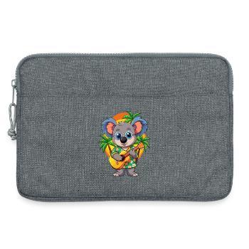 Lustige Koala Cartoon Sommer Strand Sonnenbrille Gitarre - Laptoptasche 13" - Grau meliert - Vorne