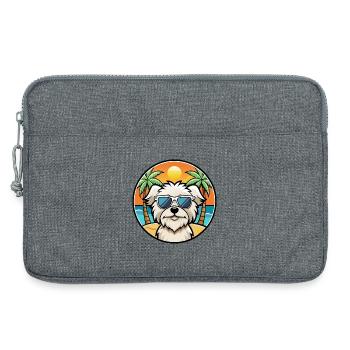 Malteser Hund Rasse Cartoon Sonnenbrille Strand - Laptoptasche 13" - Grau meliert - Vorne