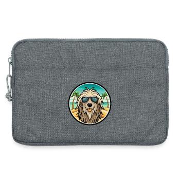 Bergamasco Chien Race Dessin Animé Lunettes De Soleil Plage - Sacoche pour ordinateur portable 13 pouces - gris chiné - Devant