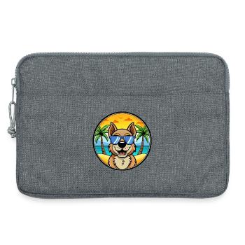 Berger De Beauce Hunderasse Cartoon Sonnenbrille Strand - Laptoptasche 13" - Grau meliert - Vorne