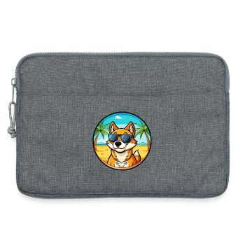 Neuguinea Singende Hunderasse Cartoon Sonnenbrille - Laptoptasche 13" - Grau meliert - Vorne