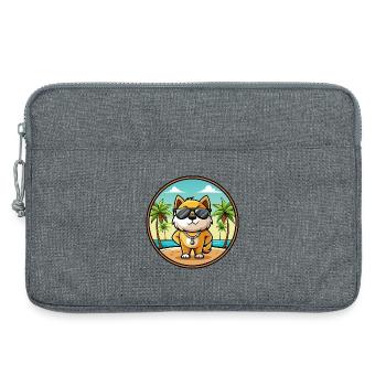 Milieu Asiatique Ovtcharka Chien Race Dessin Animé Plage - Sacoche pour ordinateur portable 13 pouces - gris chiné - Devant