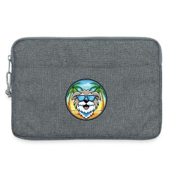 Malteser Hund Rasse Cartoon Sonnenbrille Strand - Laptoptasche 13" - Grau meliert - Vorne