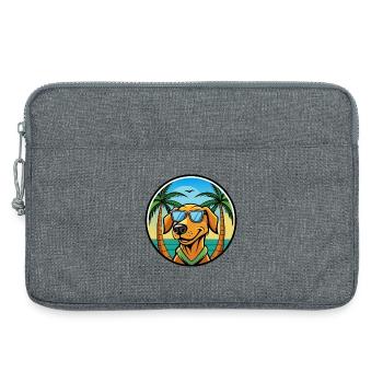 Litauischer Windhund Rasse Cartoon Sonnenbrille Strand - Laptoptasche 13" - Grau meliert - Vorne