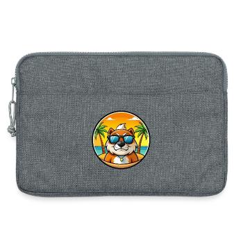 Moskau Watchdog Rasse Cartoon Sonnenbrille Strand - Laptoptasche 13" - Grau meliert - Vorne