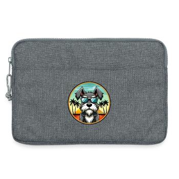 Miniatur Schnauzer Hunderasse Cartoon Sonnenbrille - Laptoptasche 13" - Grau meliert - Vorne