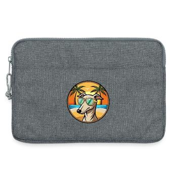 Windhund Hund Rasse Cartoon Sonnenbrille Strand - Laptoptasche 13" - Grau meliert - Vorne