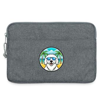 Grandes Pyrénées Chien Race Dessin Animé Lunettes De Soleil Plage - Sacoche pour ordinateur portable 13 pouces - gris chiné - Devant