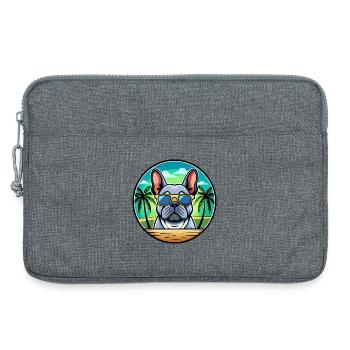 Französische Bulldogge Rasse Cartoon Sonnenbrille Strand - Laptoptasche 13" - Grau meliert - Vorne