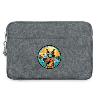 Deutscher Windhund Rasse Cartoon Sonnenbrille Strand - Laptoptasche 13" - Grau meliert - Vorne