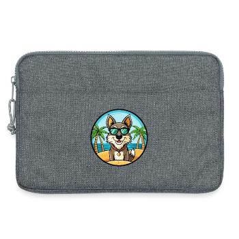 Georgischer Schäferhund Hunderasse Cartoon Sonnenbrille Strand - Laptoptasche 13" - Grau meliert - Vorne