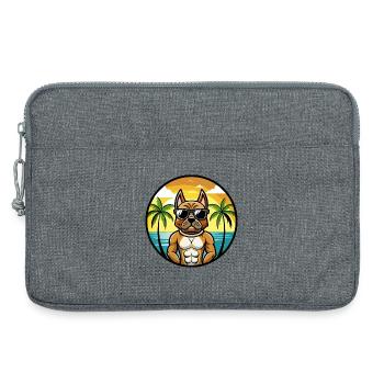 Deutscher Boxer Hund Rasse Cartoon Sonnenbrille Strand - Laptoptasche 13" - Grau meliert - Vorne