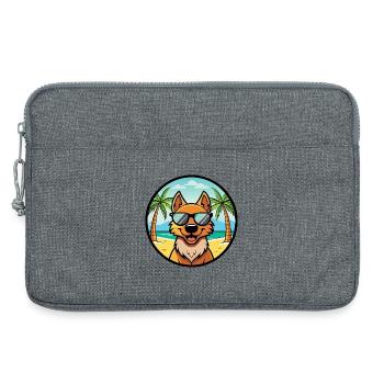 Friesischer Vorstehhund Rasse Cartoon Sonnenbrille Strand - Laptoptasche 13" - Grau meliert - Vorne