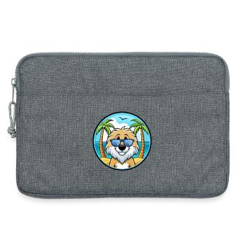 Friesische Wasserhundrasse Cartoon Sonnenbrille Strand - Laptoptasche 13" - Grau meliert - Vorne