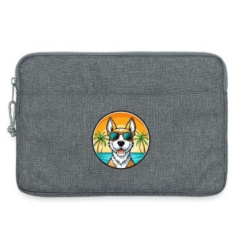 Foxterrier Smooth Dog Rasse Cartoon Sonnenbrille - Laptoptasche 13" - Grau meliert - Vorne