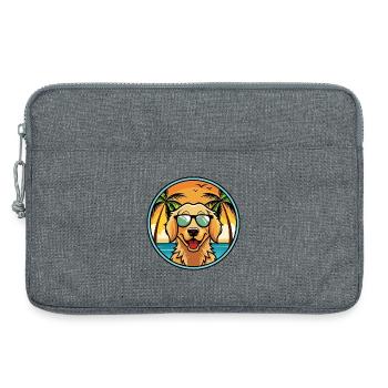 Flach beschichtete Retriever Hunderasse Cartoon Sonnenbrille - Laptoptasche 13" - Grau meliert - Vorne