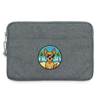 Dingo Hund Rasse Cartoon Sonnenbrille Strand - Laptoptasche 13" - Grau meliert - Vorne