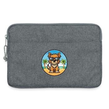 Belgische Griffon Hunderasse Cartoon Sonnenbrille Strand - Laptoptasche 13" - Grau meliert - Vorne