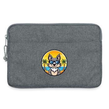 Tschechoslowakischer Wolfshund Rasse Cartoon Sonnenbrille Strand - Laptoptasche 13" - Grau meliert - Vorne