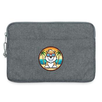 Cumberland Chien de berger Race Cartoon Lunettes de soleil Beach - Sacoche pour ordinateur portable 13 pouces - gris chiné - Devant